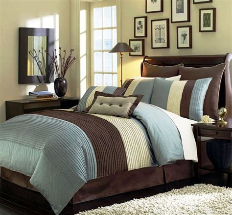 blue brown comforter set queen